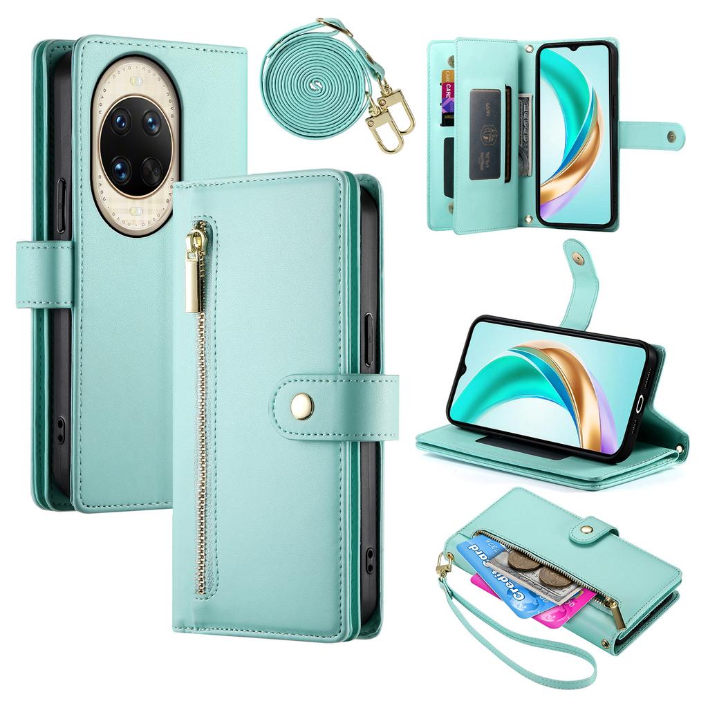 For Huawei nova 14 Ultra 5G Case Zipper Pocket Wallet Leather Phone Cover with Straps