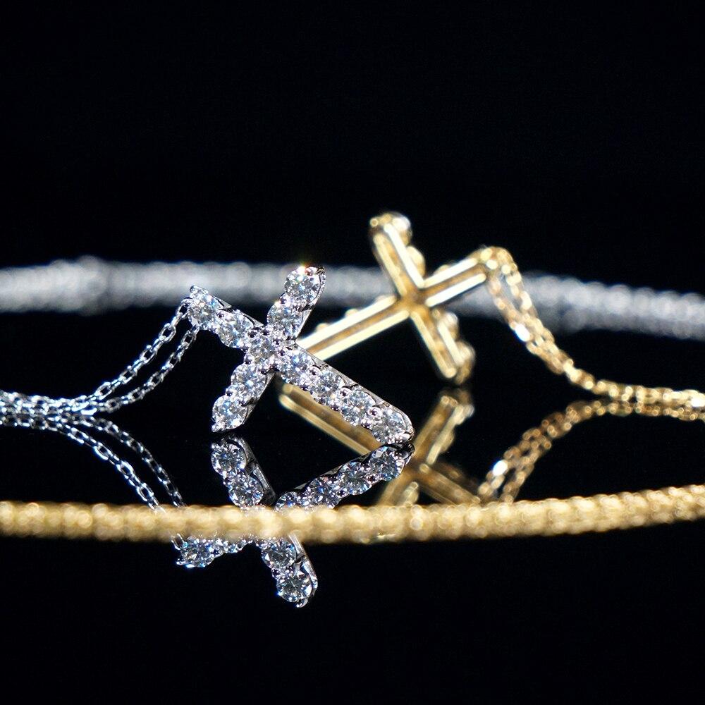 Ожерелье с подвеской в форме креста из серебра 925 пробы D цвета 1,1 карата 3 мм с муассанитом VVS1 для женщин и мужчин