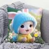 Cute Cartoon Rabbit Pillow Dormitory Bedroom Cute Rabbit Sleeping Pillow Living Room Sofa Super Soft Cushion Car Pillow Case