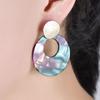 WWJ Корейские модные круглые разноцветные серьги-капли для девочек