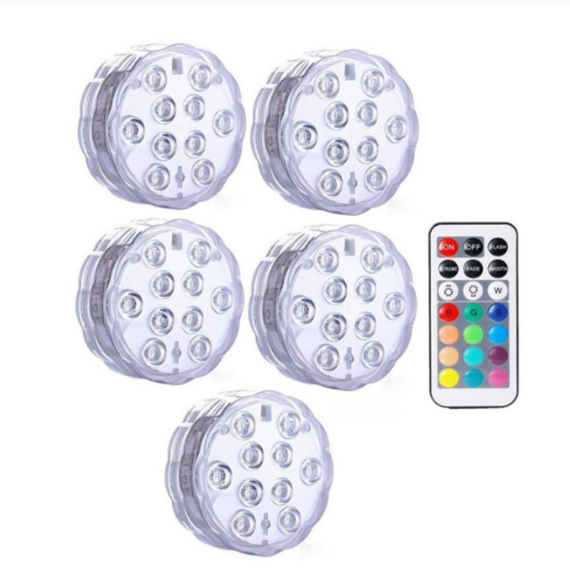 IP68 водонепроницаемый многоцветный погружной светодиодный подводный ночной светильник для чая ваза чаша вечеринка свадьба рождественское украшение