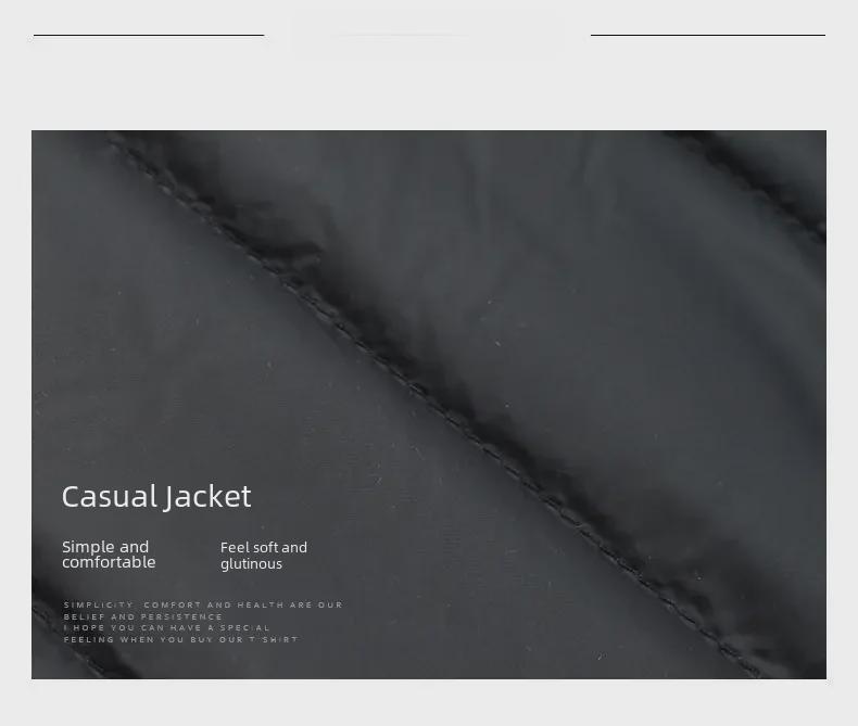 Брендовая мужская короткая куртка с капюшоном из легкого пуха - Осень/Зима, воротник-стойка, тонкий стиль