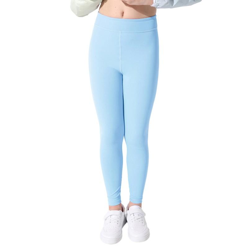Спортивные леггинсы для девочек 4–9 лет, однотонные эластичные штаны для йоги