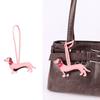 Mini Dachshund Dog Keychain PU Leather Animal Shaped Keyring Hanging Ornament for Backpack And Handbag Unisex Gift
