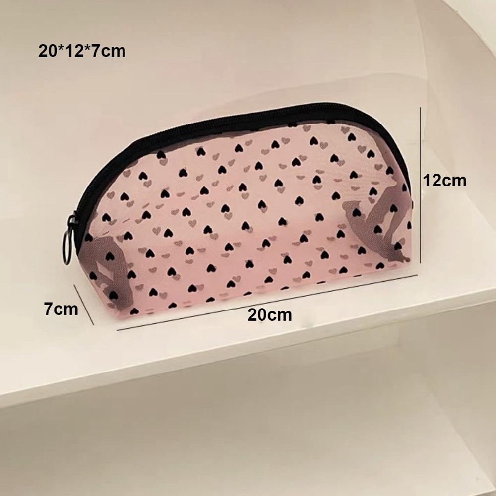 Multifunction Women Cosmetic Storage Pouch Heart Transparent Ladies Toiletry Storage Bag