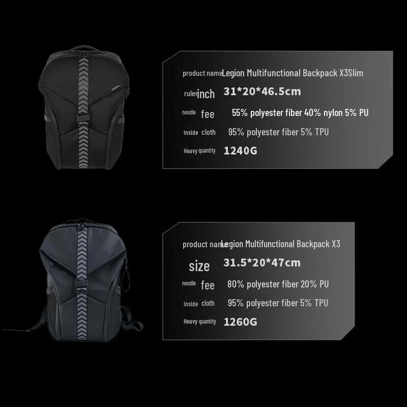 Lenovo Многофункциональный тонкий рюкзак для ноутбука Legion X3