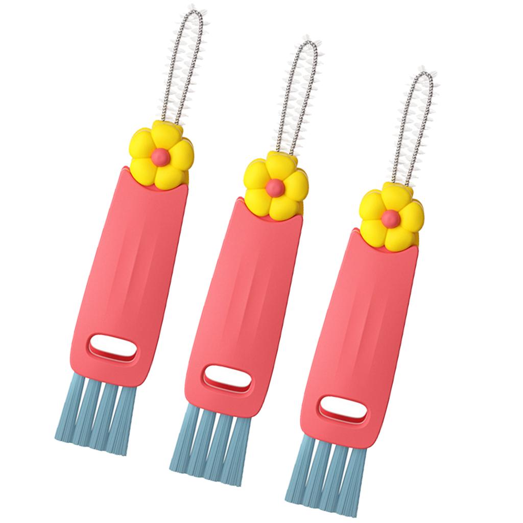 Щетка для чистки крышек чашек 3 в 1, многофункциональная губка для бутылок, дорожные кухонные аксессуары, пластиковый материал