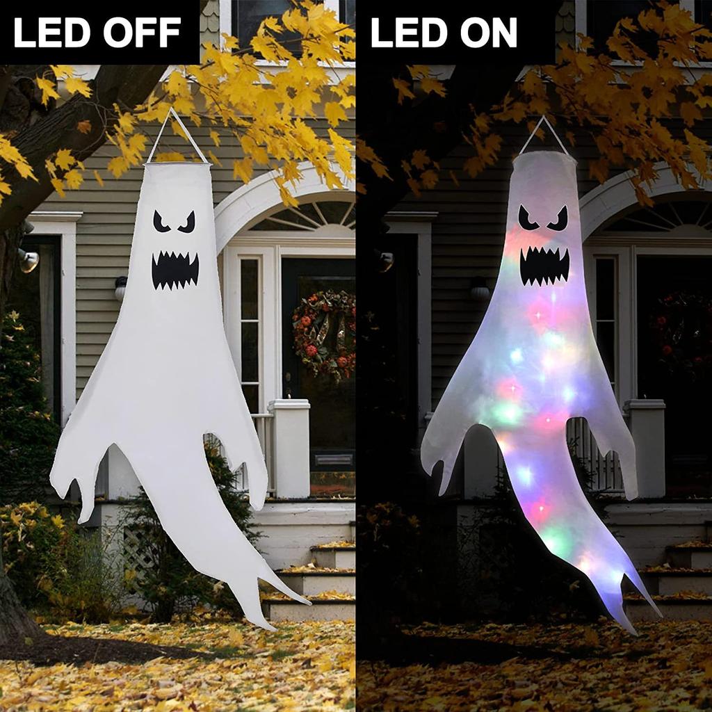 Hanging Ghost Halloween LED Luminous Ghost Children's Gift Scary Party Props Home Outdoor Courtyard Bar Hanging Decorations