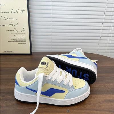 Женские туфли-хлебцы, универсальные по цвету, спортивные и повседневные кеды на платформе, новые весенне-осенние маленькие белые туфли