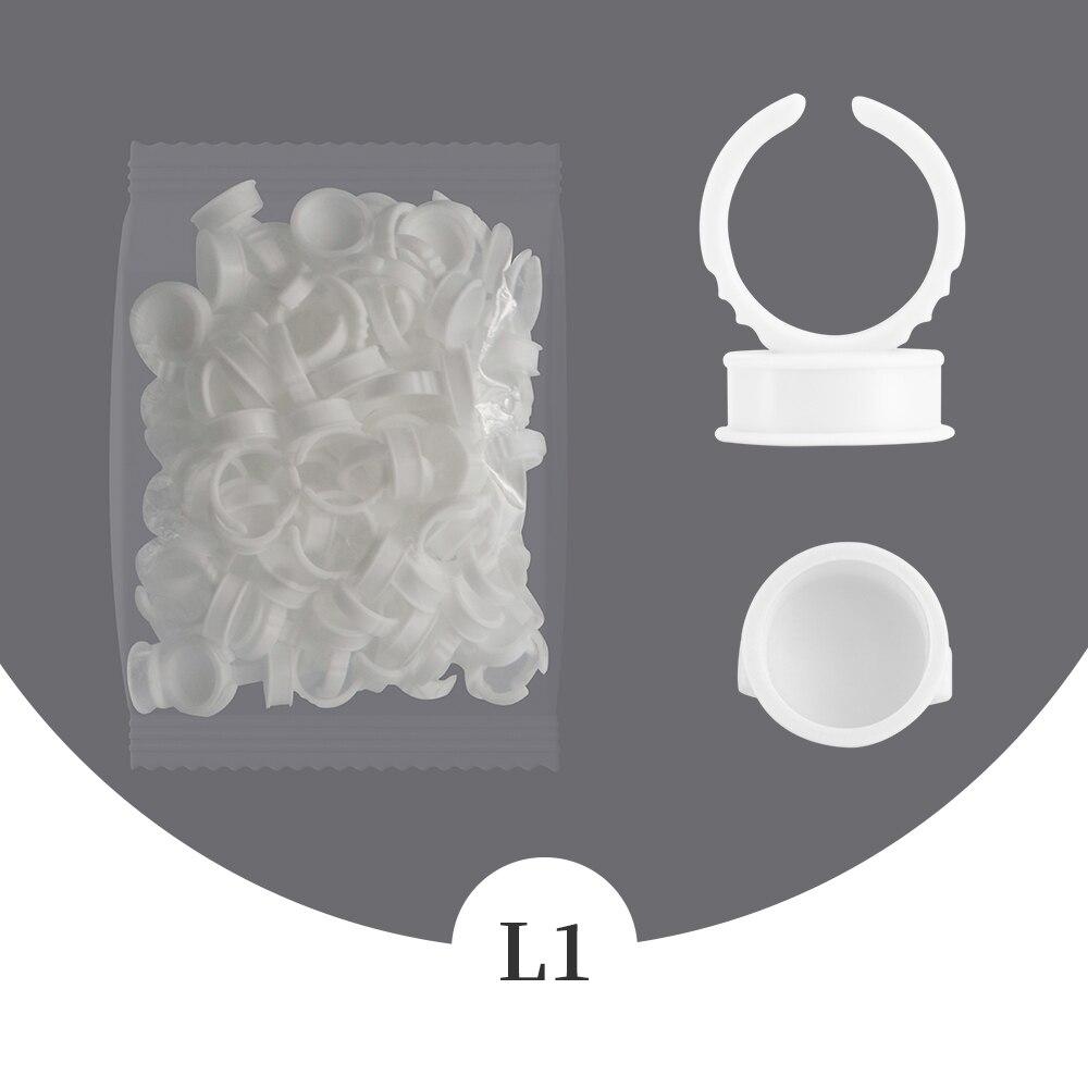 Оптовая продажа, 100 шт., одноразовые клеевые кольца для наращивания ресниц, розовый держатель для клея, контейнер для клея, пигмент для татуировки