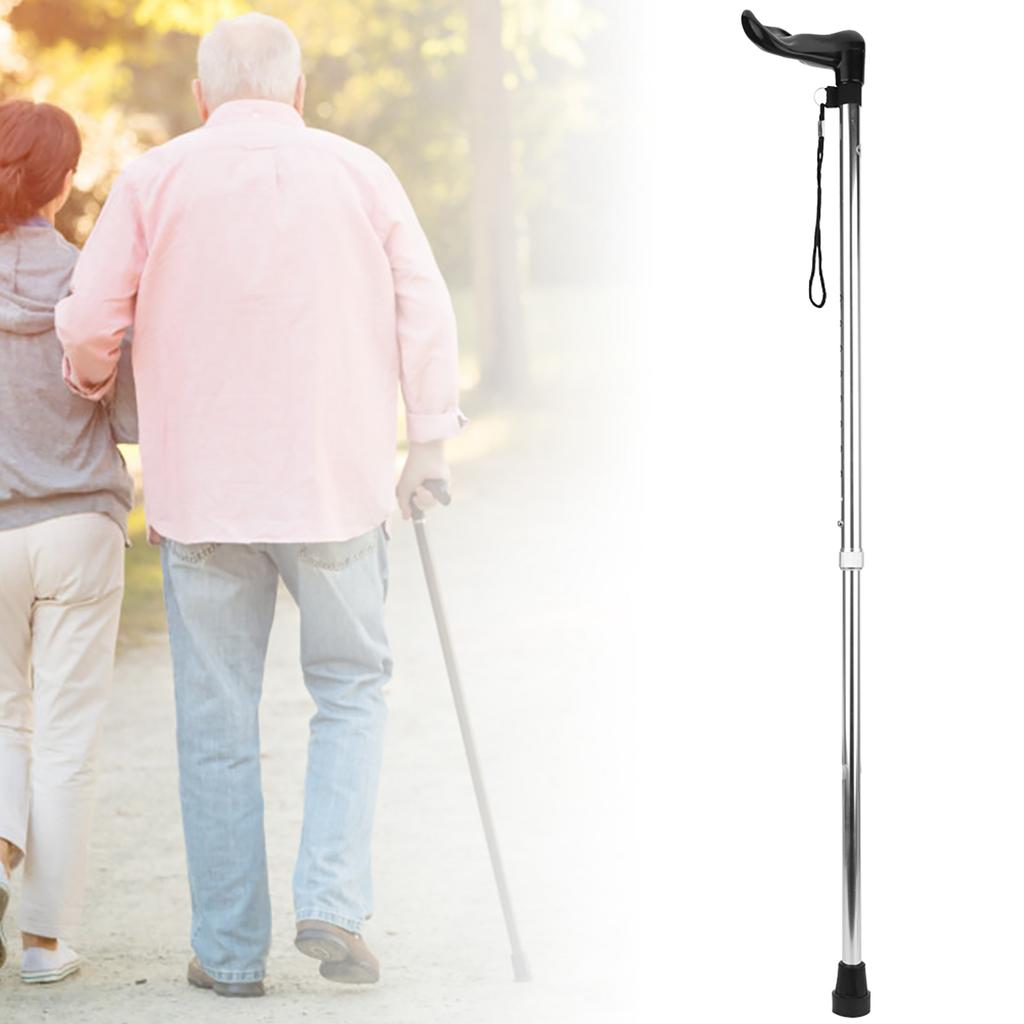 Aluminium Alloy Lightweight Telescopic Adjustable Elderly Walking Stick Anti Skid Simple
