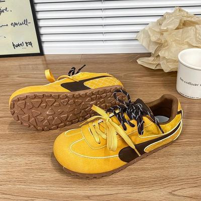 Ins корейская версия новой ретро немецкой тренировочной маленькой белой обуви женской 2025 весенней студенческой обуви на плоской подошве с мягкой подошвой повседневной обуви уличной обуви