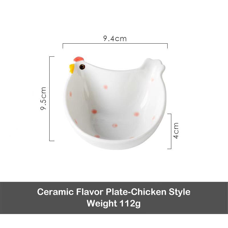 Ceramic Dipping Plate With Handle Sauce Plate Cute Rabbit Cat Seasoning Plate Sushi Dipping Bowl Snack Plate Kitchen Supplies AVE