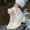 Fashion Women's Snow Boots Winter Plush Warm Cotton Booties Fashion Casual High Top Boots for Women Lace Up Platform Booties Botas Mujer