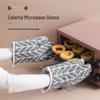 Floral Print Thickened Heat-Resistant Cotton & Linen Oven Gloves