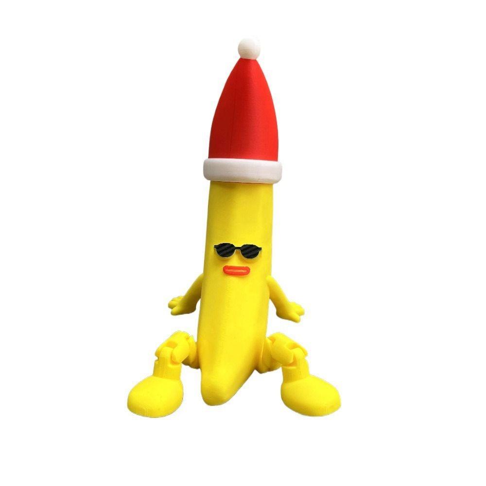 Multi-Jointed 3D Printed Banana Toy Movable Banana Shaped Figurine Toy Parent-children