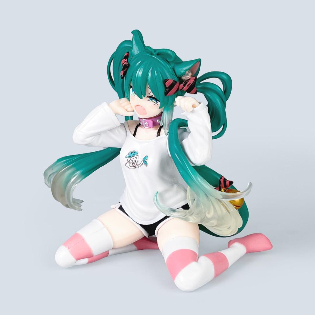 Hatsune Miku 21cm Pvc Model With Assembled Sitting Pose For Anime Enthusiasts And Collectors