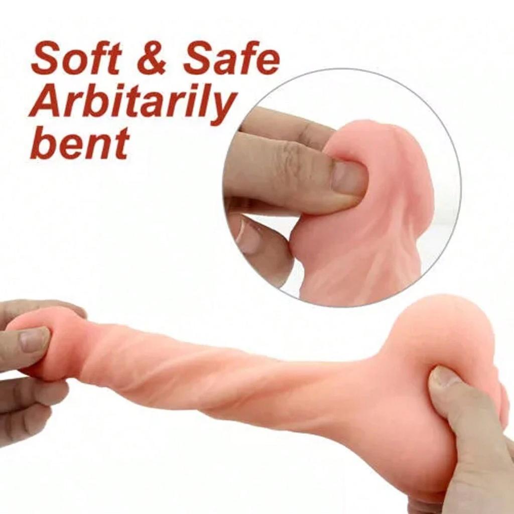 2 In 1 Realistic Dildo Hollow Anal Penis Enlarger Sleeve Pussy Soft Male Masturbator for Men Women Adult Sex Toy for Couples