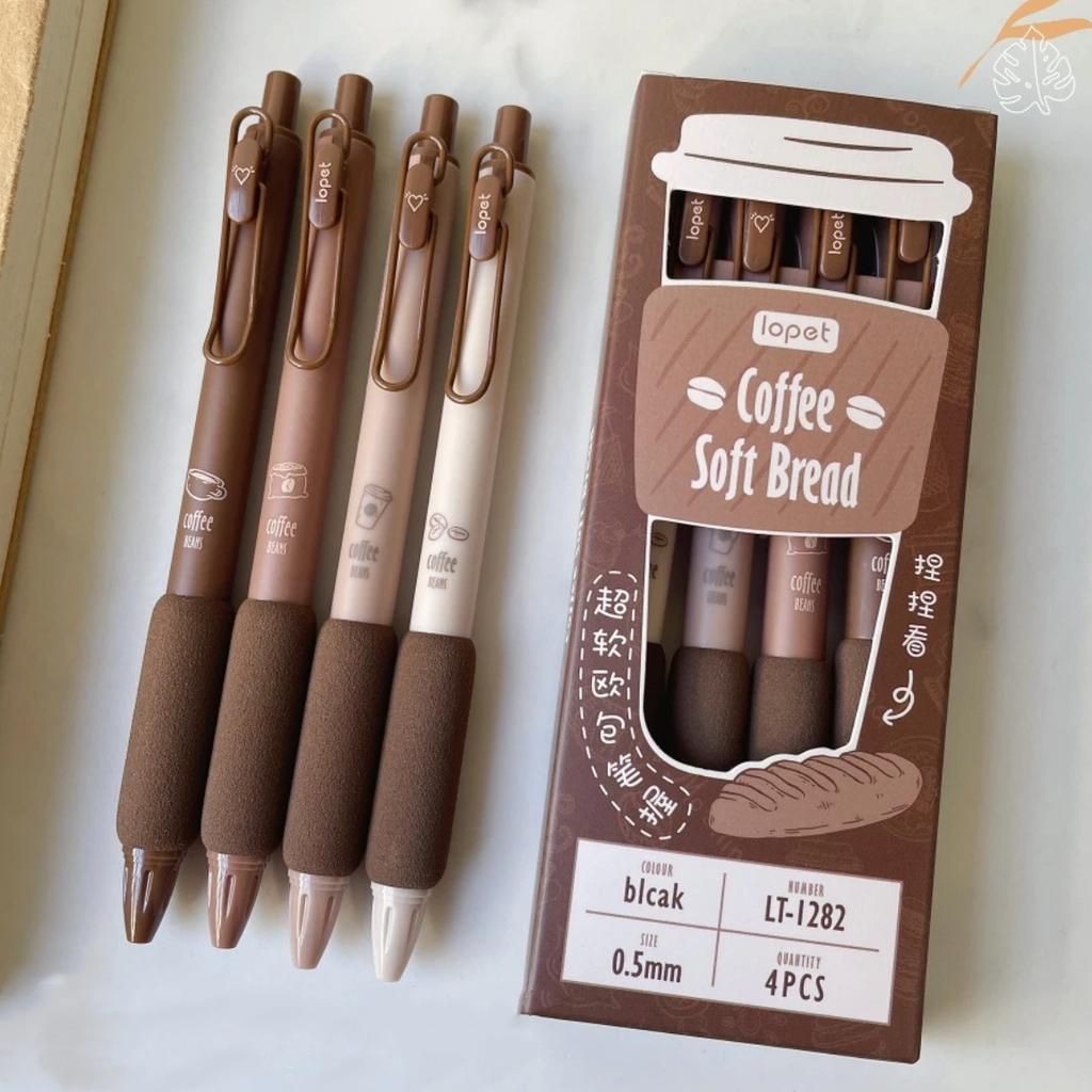 4 шт./кор., милая гелевая ручка, корейская модная простая ручка, мягкая ручка с ручкой, канцелярские принадлежности, ручка 0,5 мм с черными чернилами, ручка для скрапбукинга, студенческие принадлежности