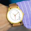 Gold Case Clock 45mm Wristwatch Minimalist Math Design Stainless Steel Strap Unique Geek Gift Quartz Watch Women