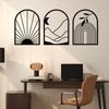 3 шт./комплект Бохо черный металлический настенный декор - минималистичное черное настенное искусство, бохо линейный железный художественный силуэт настенная наклейка