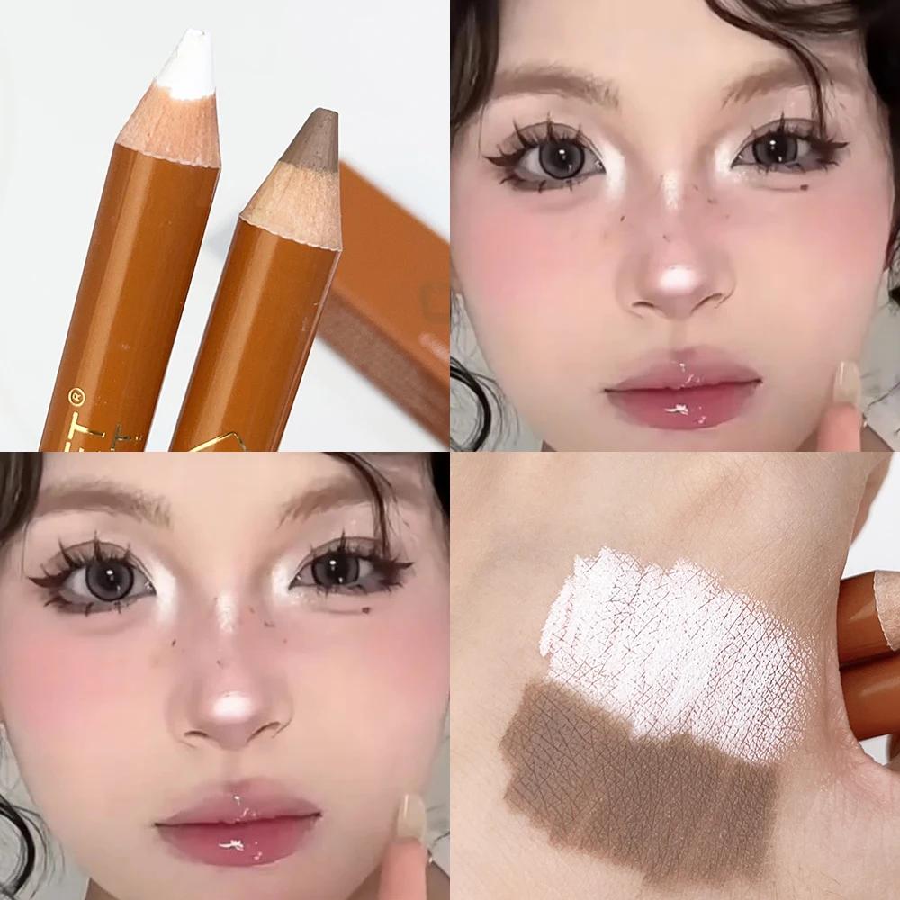 Double-ended Contouring Pen Face Brightening Corrector Nose Shadow Sculpting Natural 3D Highlighter Shading Stick Makeup