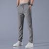 2024 Men's Spring/Summer Casual Ice Silk Sports Pants - Trendy, Lightweight, Straight Trousers