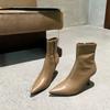 Pointed Toe Women Elastic Short Boots Fashion Side Zippers Slim Ankle Booties High Heel 2024 New Autumn Winter Ladies Shoes