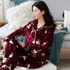 Home Wear, Women's Sleepwear, Coral Fleece Autumn and Winter New Style, Can Be Worn Outside, Fashionable and Warm Sleepwear Set
