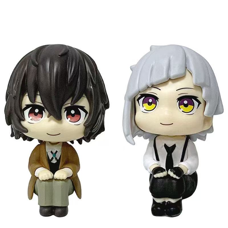 new10cm Bungou Stray Dogs Anime Figure Look Up Nakajima Atsushi Action Figure Q Version Dazai Osamu Figurine PVC Collection Toys