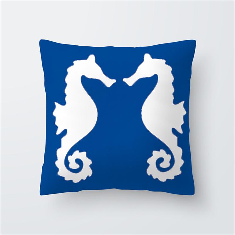 Синий океан морская звезда био принт узор наволочка для дома гостиная диван украшения квадратная подушка наволочка 45x45 см