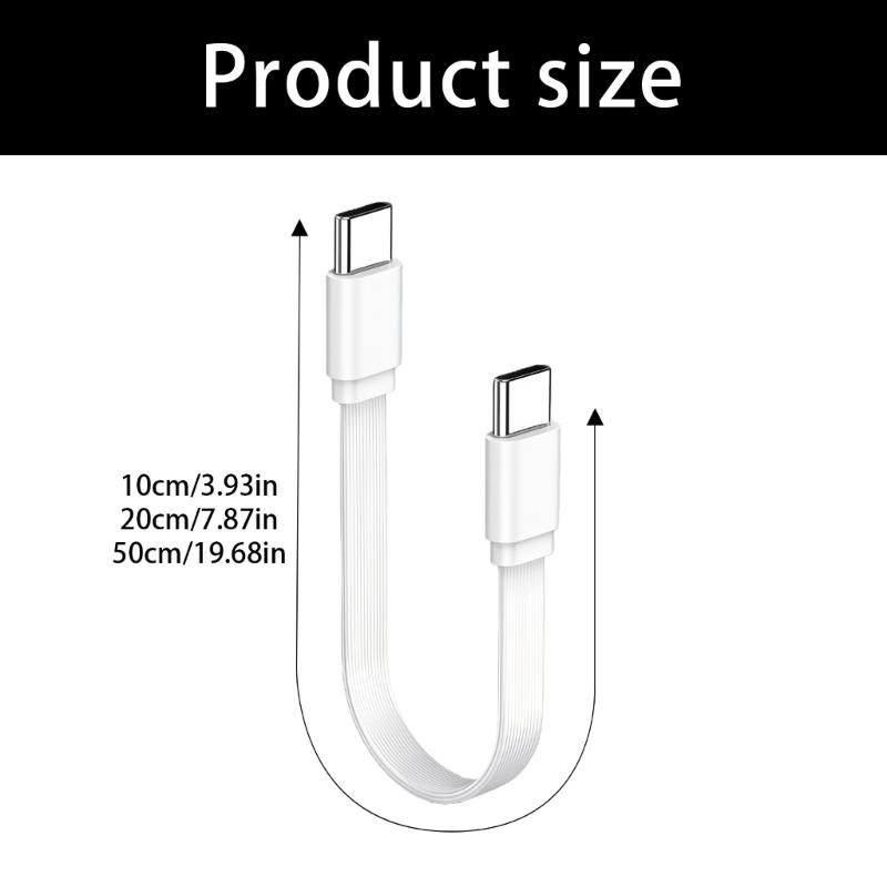 Силиконовый короткий 10/20/50 см Type C на USB C кабель 480 Мбит/с Быстрая зарядка 100 Вт Кабель для передачи данных для мобильного телефона, ноутбука, планшета