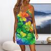 Women's Fashion Casual Printed Sleeveless Drawstring Dress With Pockets