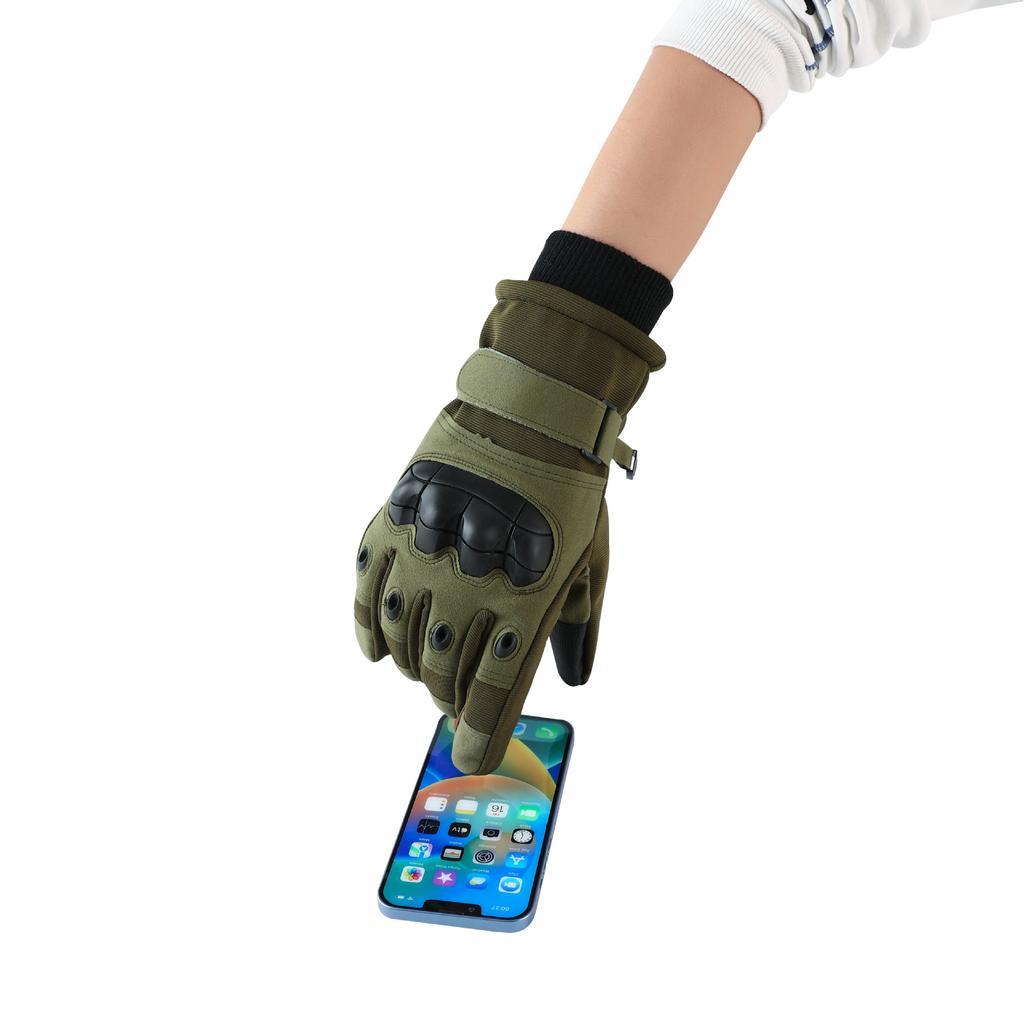 Tactical Gloves Men Cotton Lined Thick Touchscreen Windproof Waterproof Protective Fleece Warm Gloves