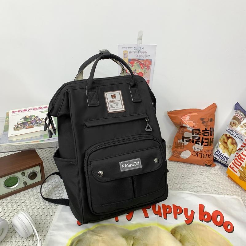 Студенческий школьный женский рюкзак большой емкости для девочек, однотонная дорожная сумка