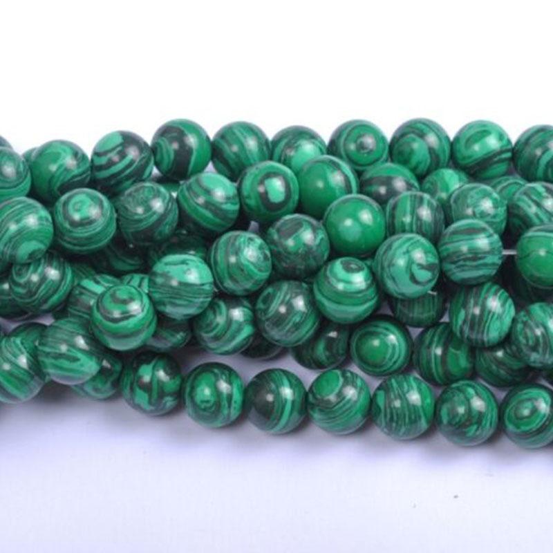 Малахитовая бусина-разделитель, свободные бусины, камень 4, 6, 8, 10, 12 мм, натуральные яркие ювелирные изделия, круглый DIY