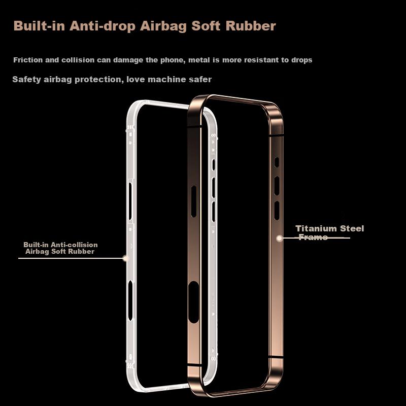 Alloy Frame | Machine ColorIPhone 16 Pro Max Case, MagSafe Magnetic IPhone Ultra-Thin Metal Shockproof Frosted Version - Gold