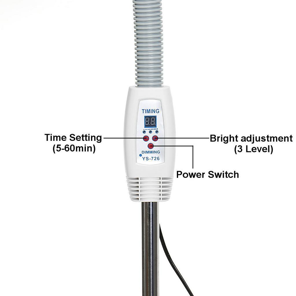Floor Stand IR Infrared Heating Therapy Lamp Beauty Salon Physiotherapy Light 9 Gears Temperature Folding Design (100-240V)  275W