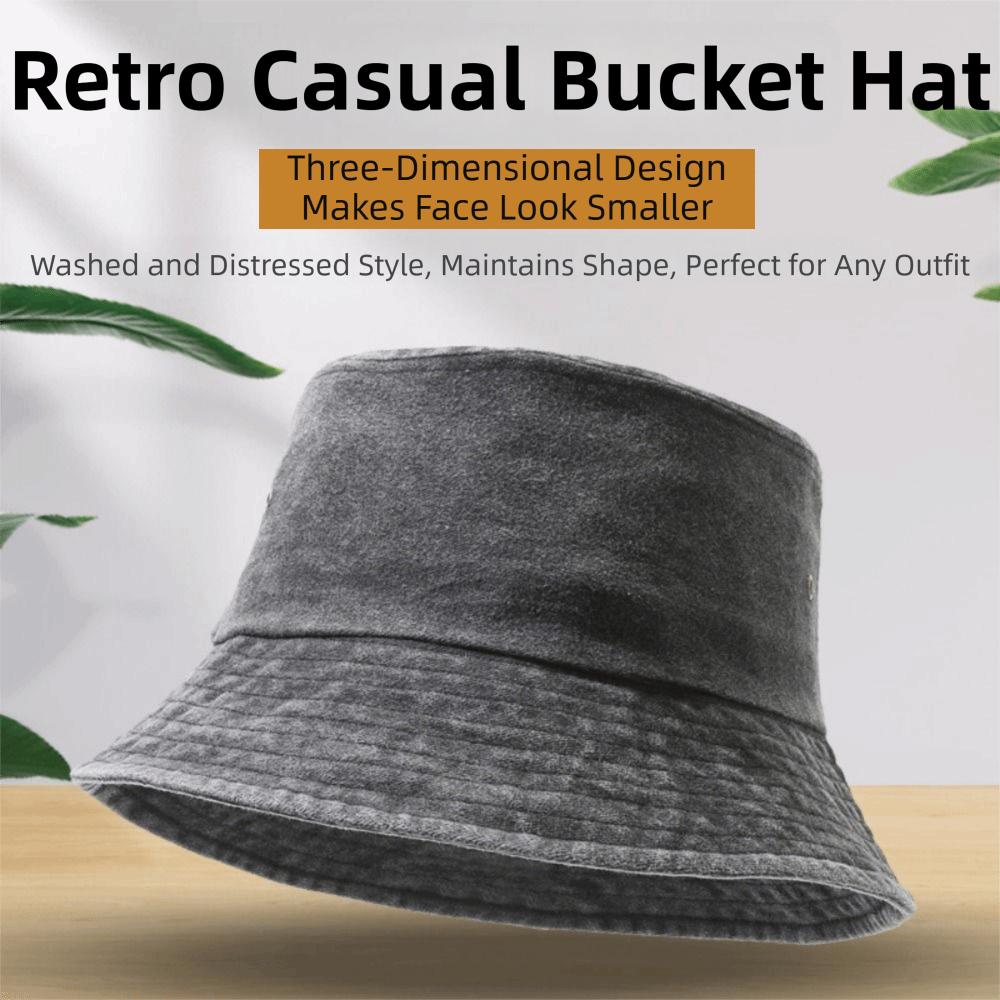 Hip Hop Solid Color Bucket Hat Wide Edge Washed Denim Fisherman Hat Foldable Thin Boonie Hat Summer Season