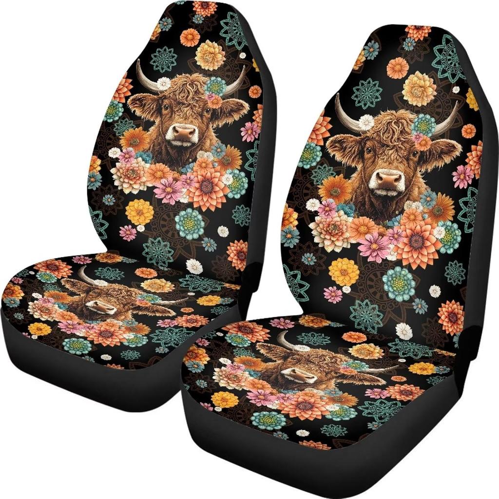 Talayituse Boho Dragonfly Print Car Seat Covers Set of 2, Breathable Front Bucket Seats Protector Auto Interior Accessories Decor Universal for Truck