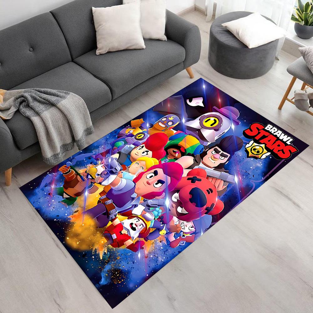 Brawl Stars Floor Rug Office Rug Design for Foyer Dormitory Game Room Entryway Antislip Carpet Decorate Offices Perfect Gift for Friends & Family