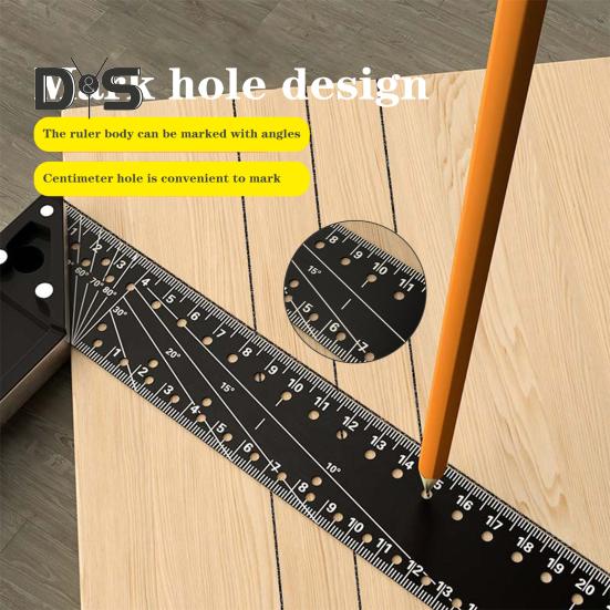 Угловая линейка для деревообработки Высокоточная конструкция с защитой от падения Широкое применение Многофункциональная угловая прецизионная угольниковая линейка для деревообработки