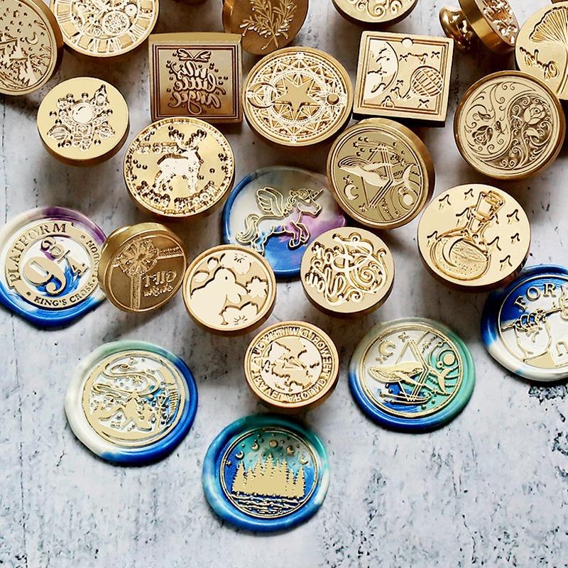 Ретро-печать из сургуча, набор для анимационного сериала, гравированная латунная глава, диаметр 2,5-3 см, набор печатей, старинная сургучная печать