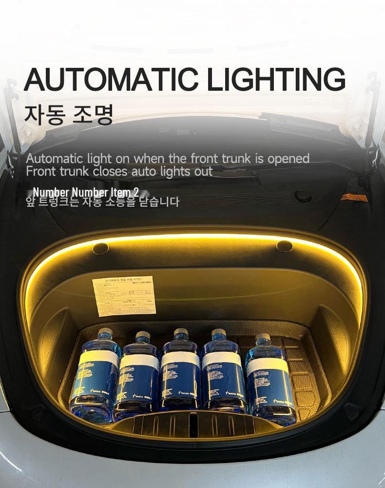 Светодиодная лента для переднего багажника Tesla Model 3/Y/S/X (2018-2025) - Простота установки