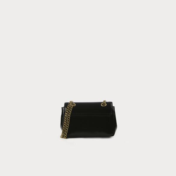 Shiny Leather Small Chain Bag Black Imported Directly From Vivienne Westwood