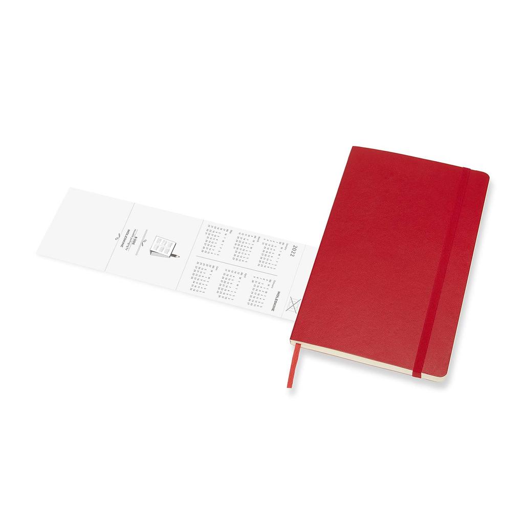 Moleskine Notebook 2022 January Start 12 Months Weekly Diary Soft Cover Large Size Scarlet Red DSF212WN3Y22