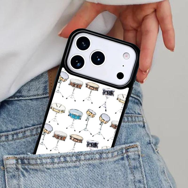 Чехол для телефона с изображением музыкального инструмента Барабан для iPhone 17ProMax 12 13 14 15 16e 17 Pro Max Plus Air Case
