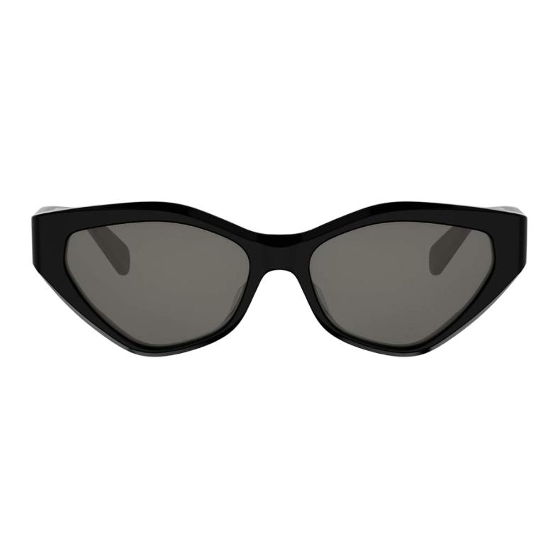 Celine Logo Mirrored Acetate Irregular Sunglasses Women sunglasses Black CL40323U01A