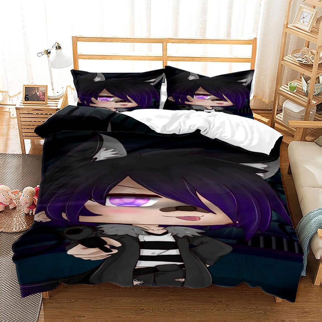 3D-печатный комплект постельного белья Gacha Life для мальчиков и девочек, двуспальный, пододеяльник, наволочка, кровать для детей и взрослых, модный домашний текстиль