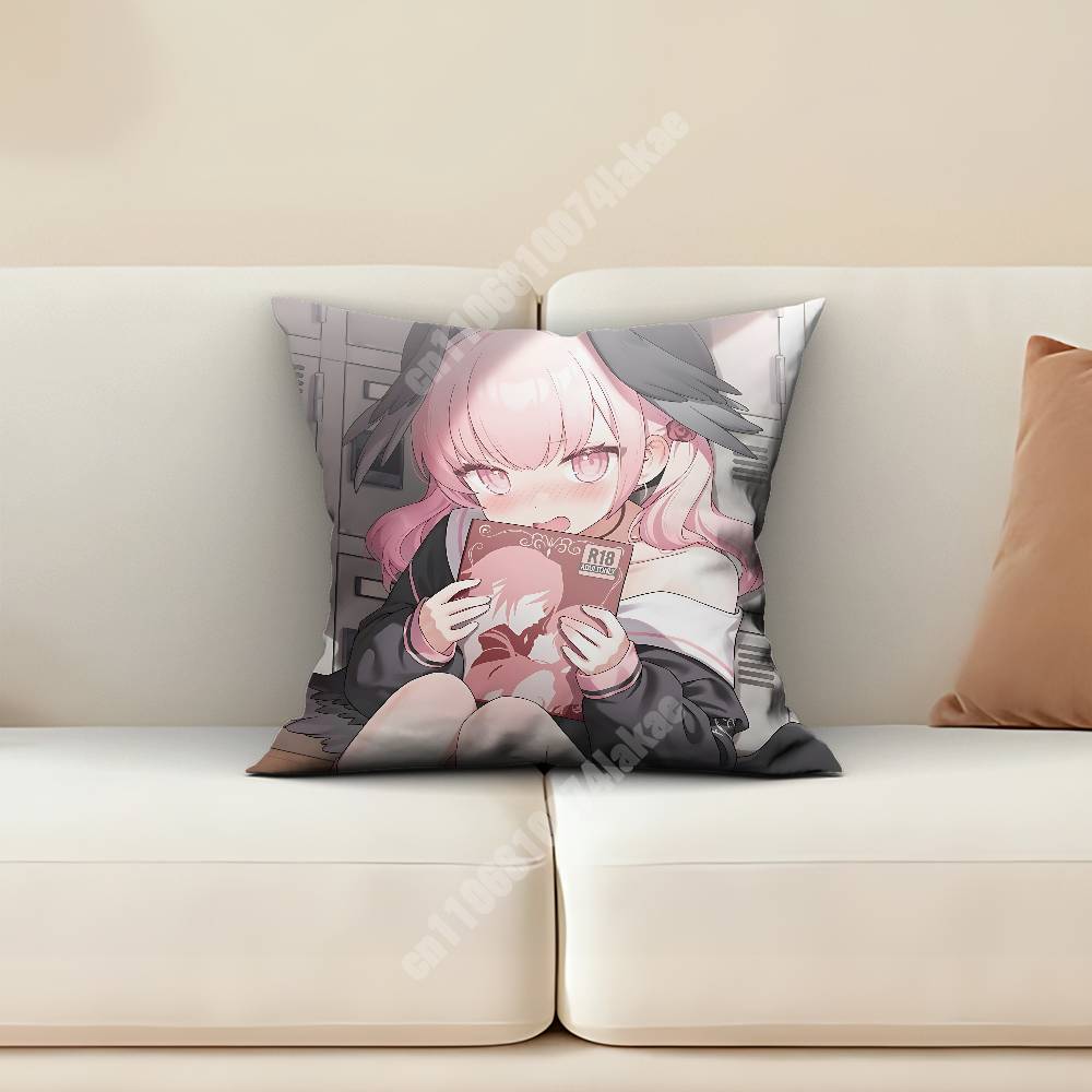 Blue Archive Shimoe Koharu Pillow Cover Sofa Couch Cushion Case Home Living Room Decoration